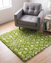 Berber Lattice Shag Collection Area Rug - Atlas (Green) Square Green  lifestyle 77