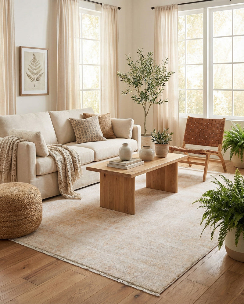 Bazaar Chic Collection Area Rug -  Agadir Rectangle Ivory  lifestyle 12