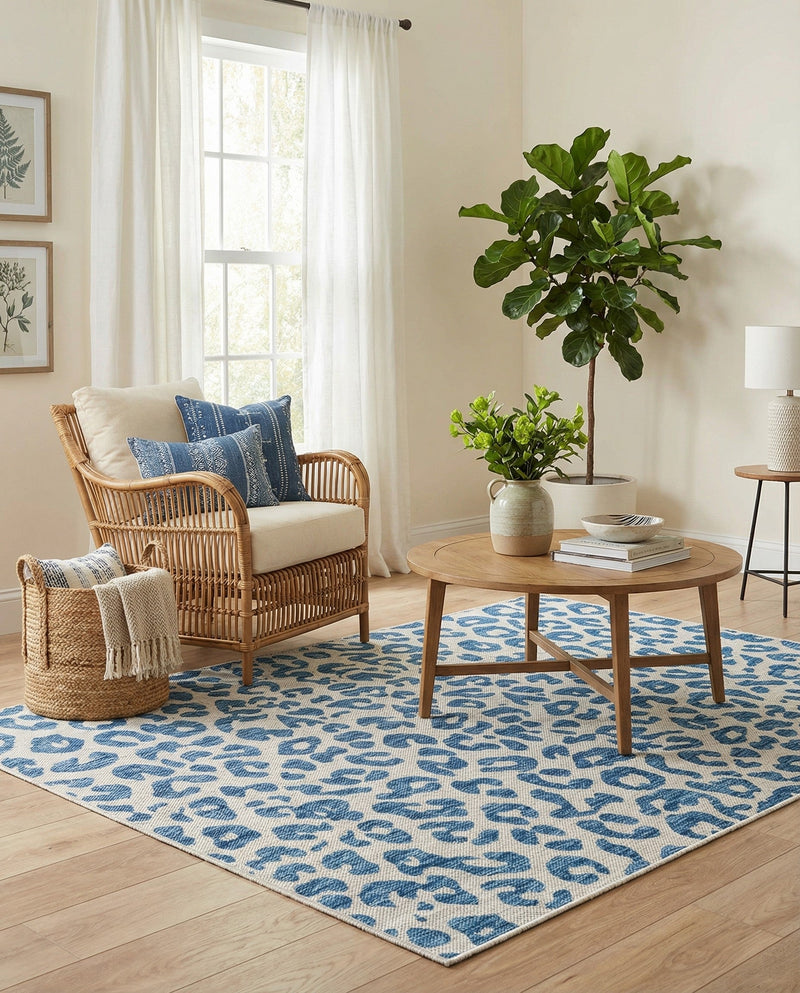 Savannah Escape Collection Area Rug -  Amazon (Blue) Rectangle Blue  lifestyle 30