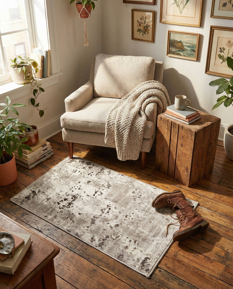 Luminara Sands Collection Area Rug - Elysium (Stone Gray) Rectangle Stone Gray  lifestyle 18