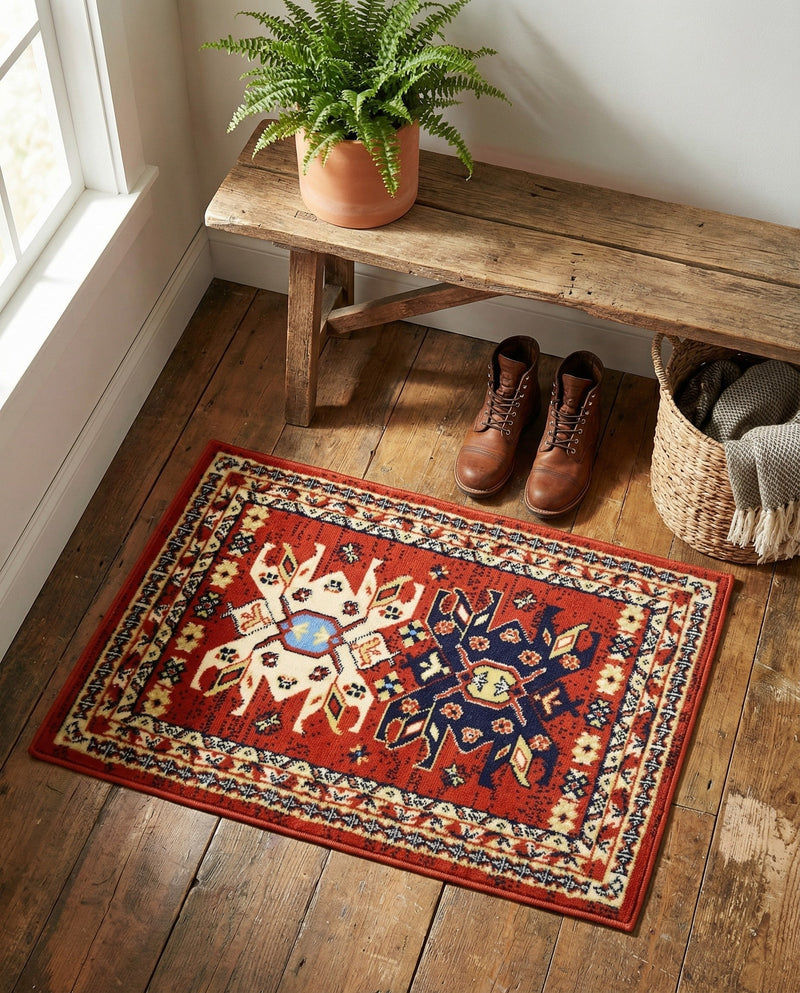 Tabriz Tapestries Collection Area Rug - Azerbaijan (Terracotta) Rectangle Terracotta  lifestyle 13