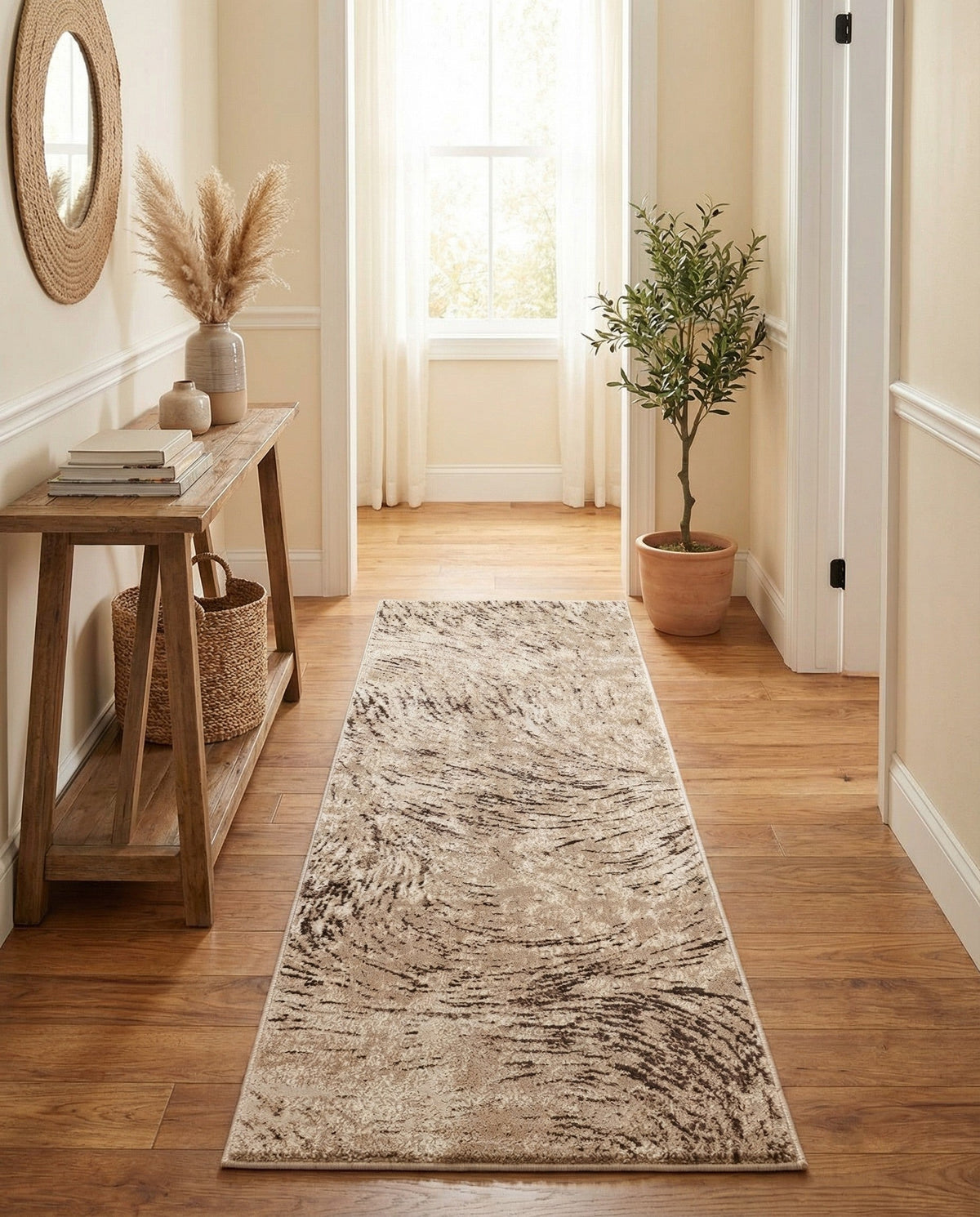 Serenity Sands Collection Area Rug -  Quietshore Runner Brown  lifestyle 102