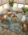 Coastal Terrace Collection Area Rug -  Driftwood Rectangle Blue  lifestyle 38