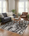 Cozy Cove Shag Collection Area Rug -  Seabreeze Rectangle Black and White  lifestyle 17
