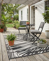 Urban Terrace Collection Area Rug -  Queens Rectangle Black and White  lifestyle 12