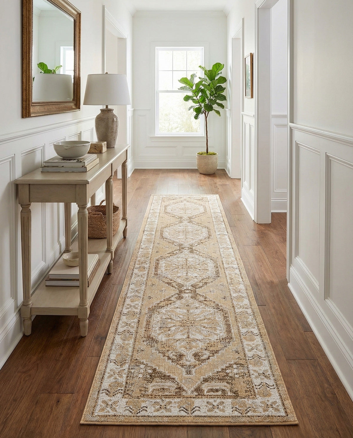 Patio Heritage Collection Area Rug -  Augusta (Natural) Runner Natural  lifestyle 89