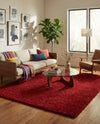 Eternal Plush Oasis Collection Area Rug -  Tranquility (Merlot) Rectangle Merlot  lifestyle 10