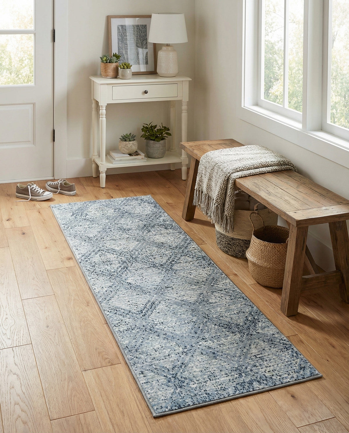 Aegean Elegance Washables Collection Area Rug -  Tinos Runner Blue  lifestyle 168