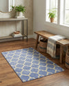 Lattice Gardens Collection Area Rug -  Bloomfield (Light Blue) Rectangle Light Blue  lifestyle 13