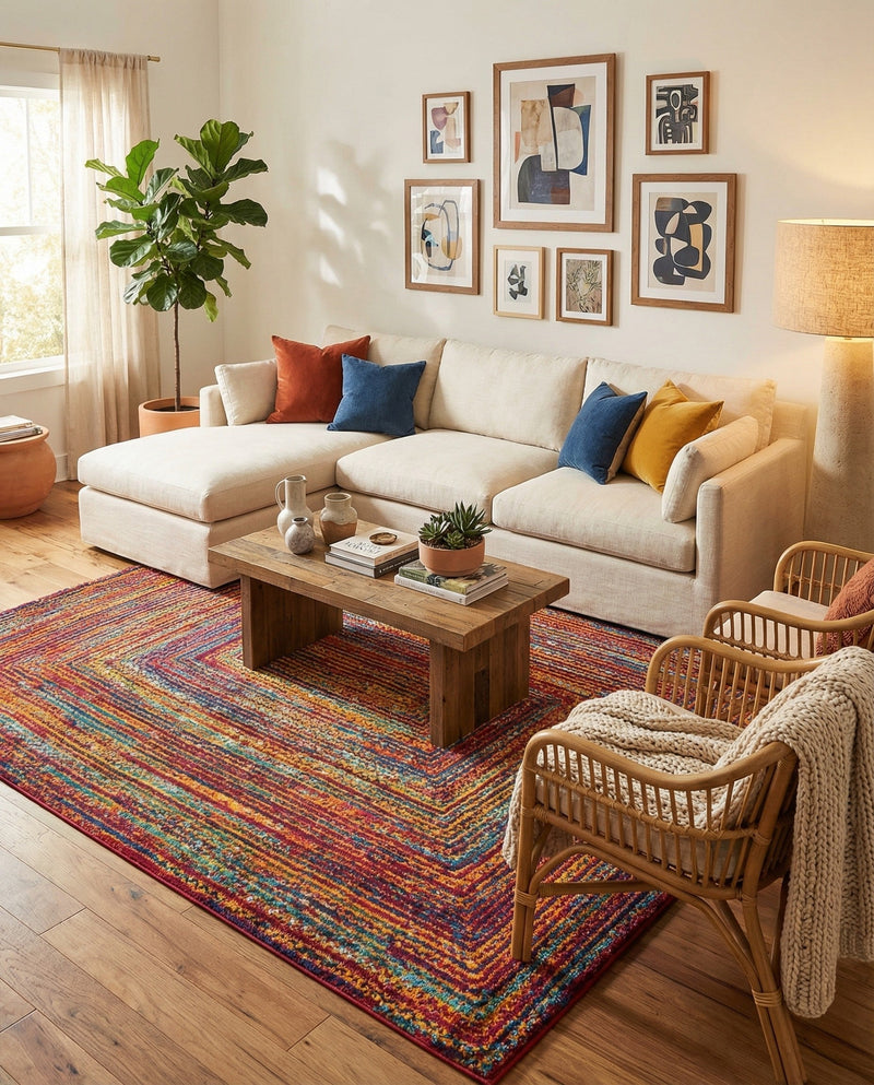 Caribbean Cove Collection Area Rug -  Martinique Rectangle Multi  lifestyle 5