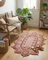 Woven Seaside Jute Collection Area Rug - Coastalhaven (Pink) Oval Pink  lifestyle 20