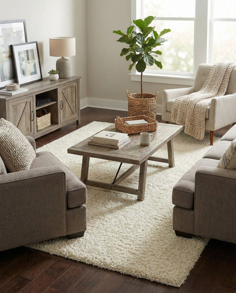 Plush Oasis Collection Area Rug - Serenity (Pure Ivory) Rectangle Pure Ivory  lifestyle 10
