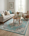 Beverly Grove Collection Area Rug - Melrose (Aqua) Rectangle Aqua  lifestyle 18