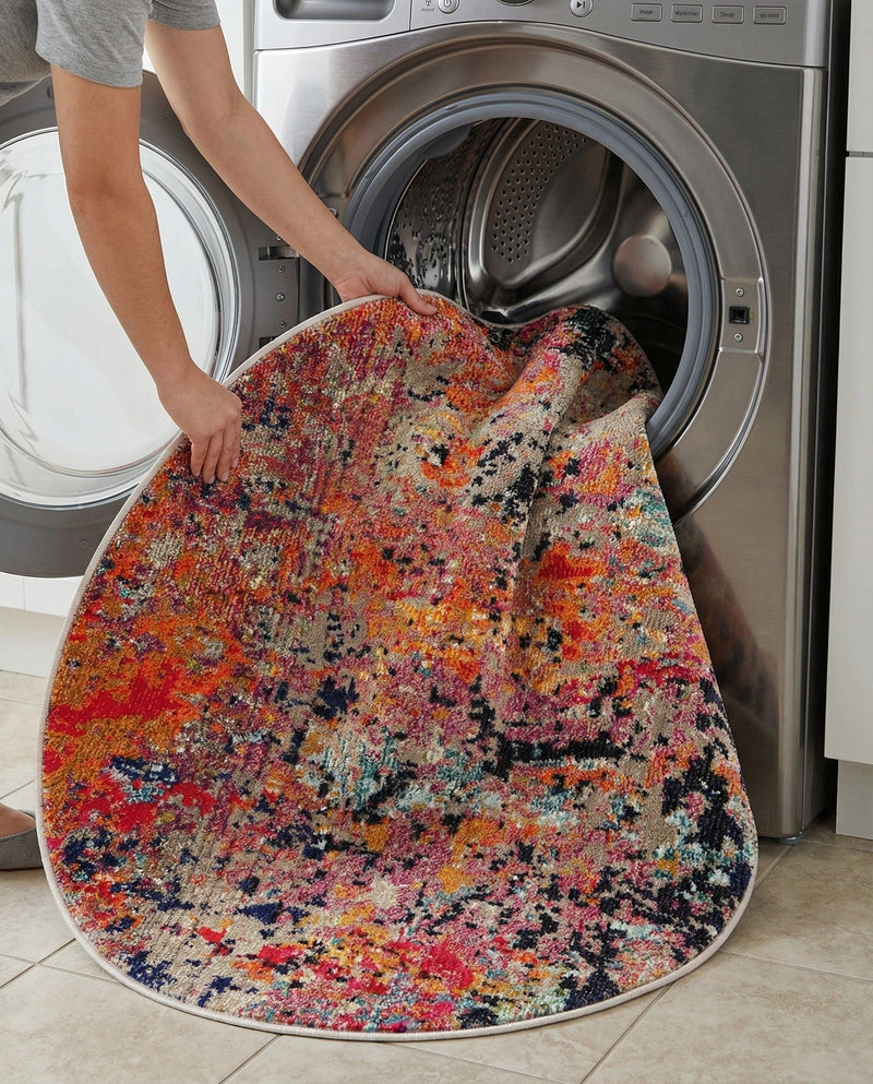 Colorburst Oasis Collection Area Rug -  Prism Round Multi  lifestyle 69