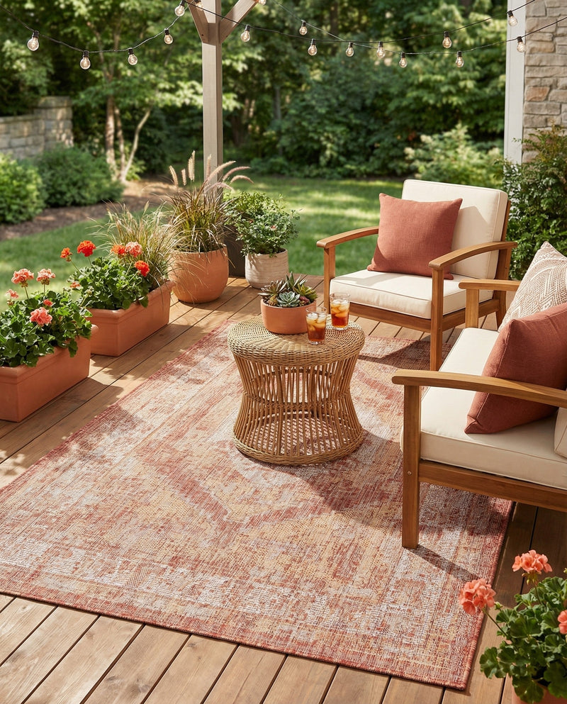 Patio Heritage Collection Area Rug -  Augusta (Rust Red) Rectangle Rust Red  lifestyle 16