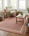 Terrace Fringe Collection Area Rug - Veranda (Rust Red) Rectangle Rust Red  lifestyle 12