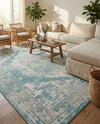 Patio Heritage Collection Area Rug -  Augusta (Aqua) Rectangle Aqua  lifestyle 3
