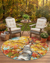Seaside Blooms Collection Area Rug - Eden Round Multi  lifestyle 41
