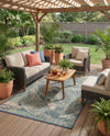 Coastal Terrace Collection Area Rug -  Driftwood Rectangle Blue  lifestyle 56