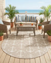 Seaside Haven Rugs Collection Area Rug - Sapphire (Gray) Oval Gray  lifestyle 59