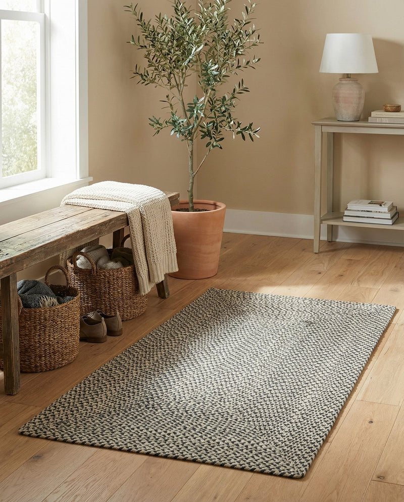 Highland Woven Jute Collection Area Rug - Glenmore (Gray) Rectangle Gray  lifestyle 7