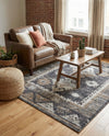 Desert Modern Eco Rug Series Collection Area Rug -  Mojave Rectangle Charcoal Gray  lifestyle 17