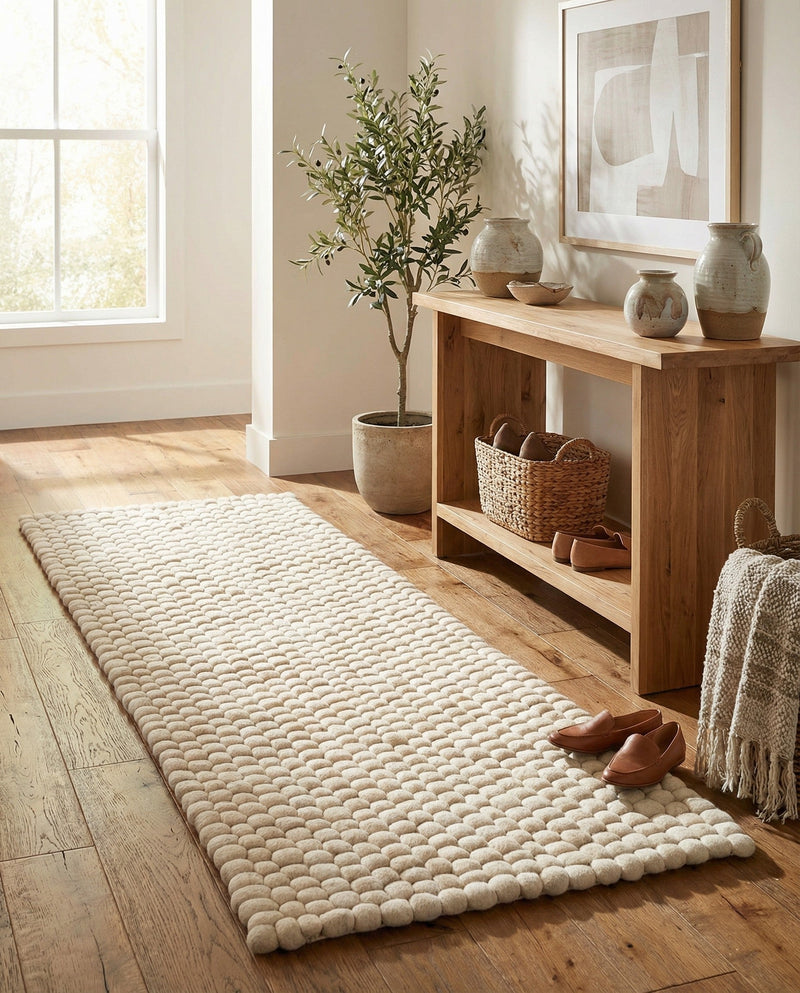 Woolen Sphere Collection Area Rug - Orbsburg (Ivory) Runner Ivory  lifestyle 72