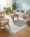 Seaside Blooms Collection Area Rug -  Tranquil Rectangle Gray  lifestyle 22