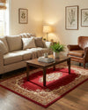 Tabriz Tapestry Collection Area Rug - Azerbaijan (Burgundy) Rectangle Burgundy  lifestyle 14