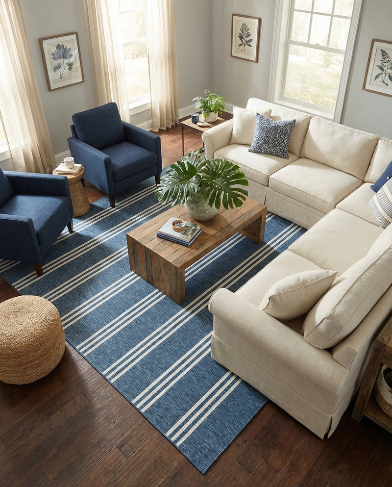 Urban Oasis Rugs Collection Area Rug -  District (Blue) Square Blue  lifestyle 67