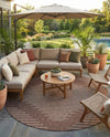 Urban Terrace Collection Area Rug -  Chelsea (Brown) Round Brown  lifestyle 31