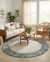 Savannah Escape Collection Area Rug - Serengeti Round Ivory  lifestyle 48