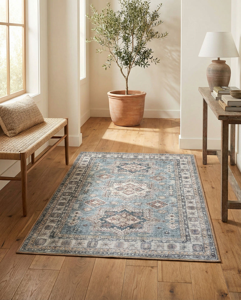 Heritage Elegance Collection Area Rug -  Neuschwanstein Rectangle Soft Green  lifestyle 39