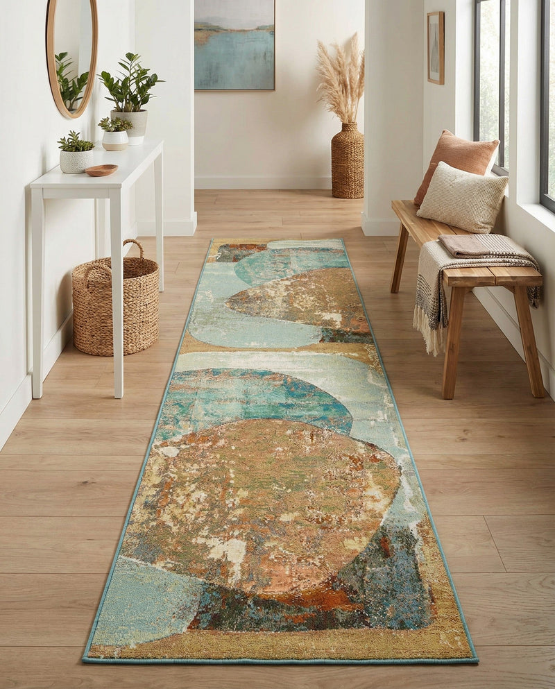 Urban Terrace Collection Area Rug -  Portico Runner Multi  lifestyle 50