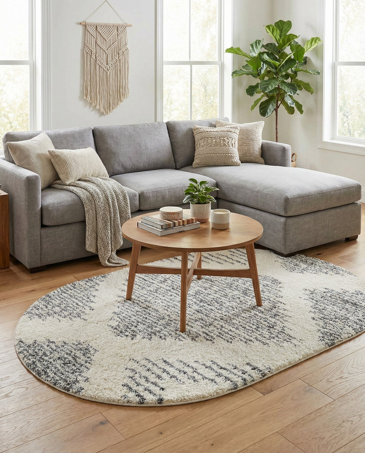 Tranquil Tides Shag Collection Area Rug -  Azure Oval White  lifestyle 104