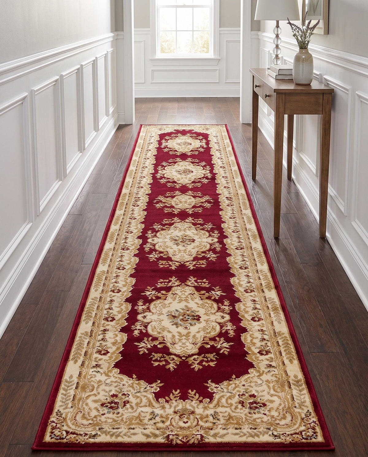Versailles Elegance Collection Area Rug -  Vincennes Runner Red  lifestyle 140