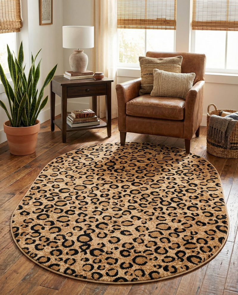 Savannah Sojourn Collection Area Rug -  Mara Oval Light Brown  lifestyle 37