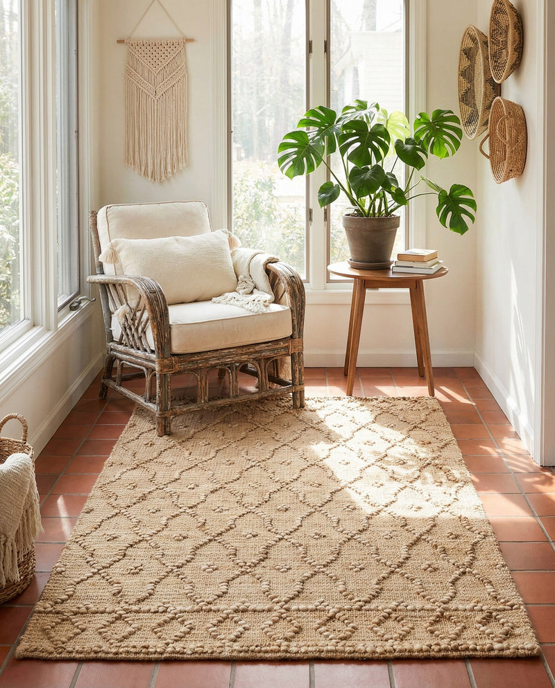 Savannah Weave Collection Area Rug - Serengeti Rectangle Natural  lifestyle 48