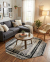 Marrakech Mosaic Collection Area Rug -  Sahara Octagon Black and White  lifestyle 78