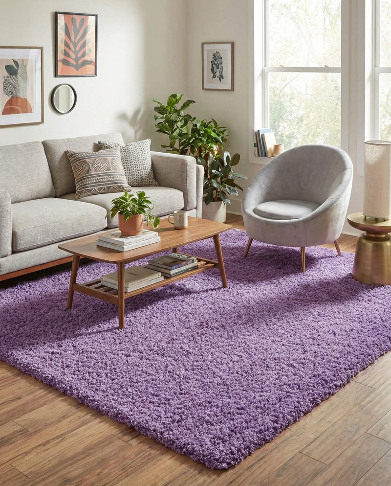 Plush Oasis Collection Area Rug - Serenity (Lilac) Square Lilac  lifestyle 31