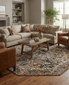 Neptune Elegance Collection Area Rug -  Galatea (Blue) Octagon Blue  lifestyle 28