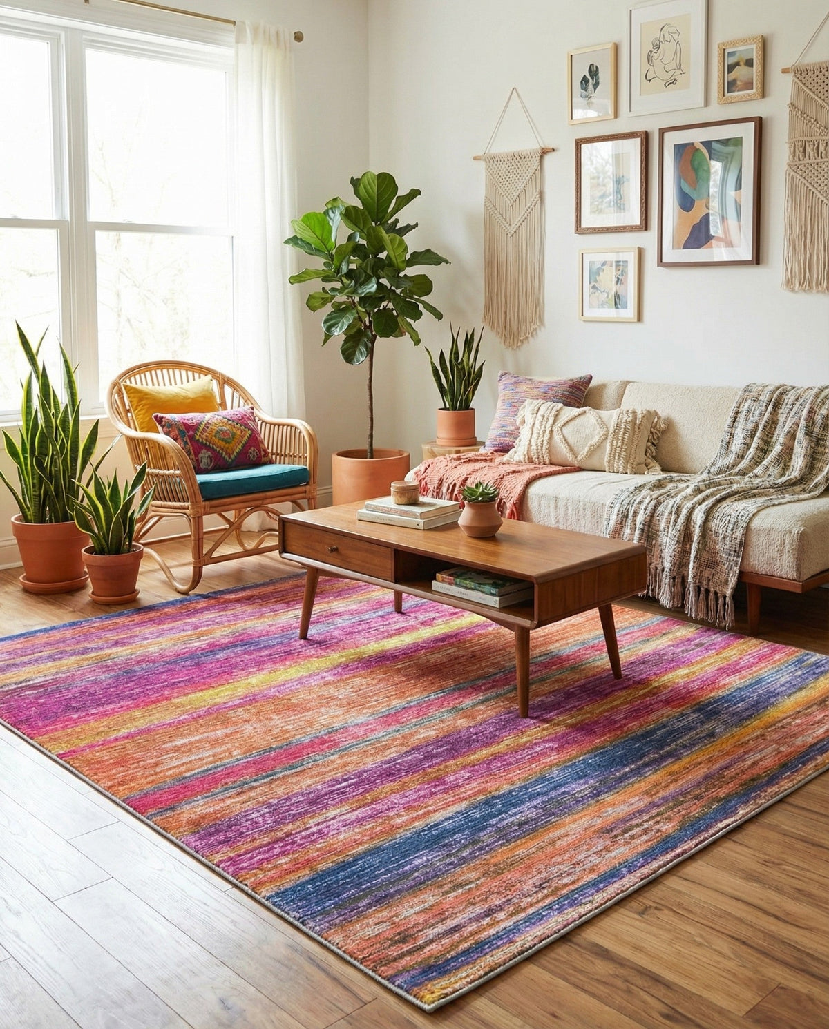Sahara Essence Collection Area Rug - Oasis (Multi) Square Multi  lifestyle 90