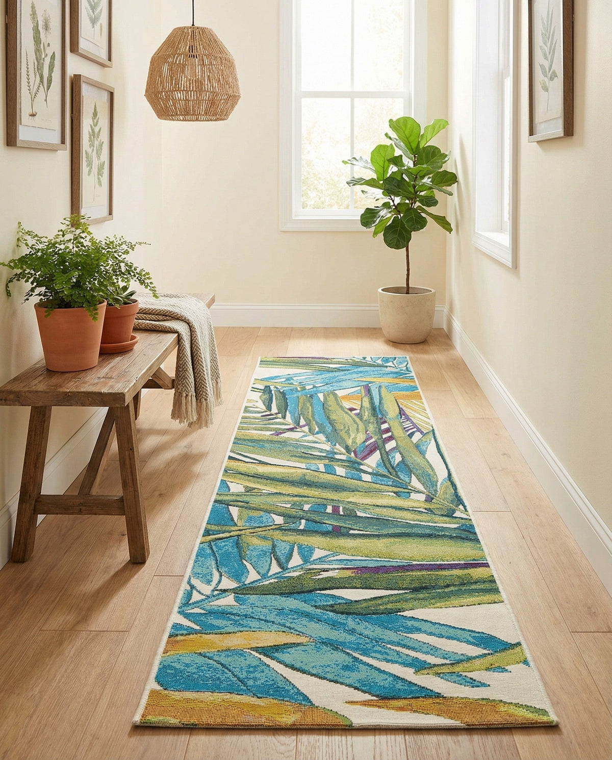 Seaside Blooms Collection Area Rug -  Arcadia Runner Multi  lifestyle 52