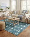 Seaside Haven Rugs Collection Area Rug - Sapphire (Teal) Rectangle Teal  lifestyle 12