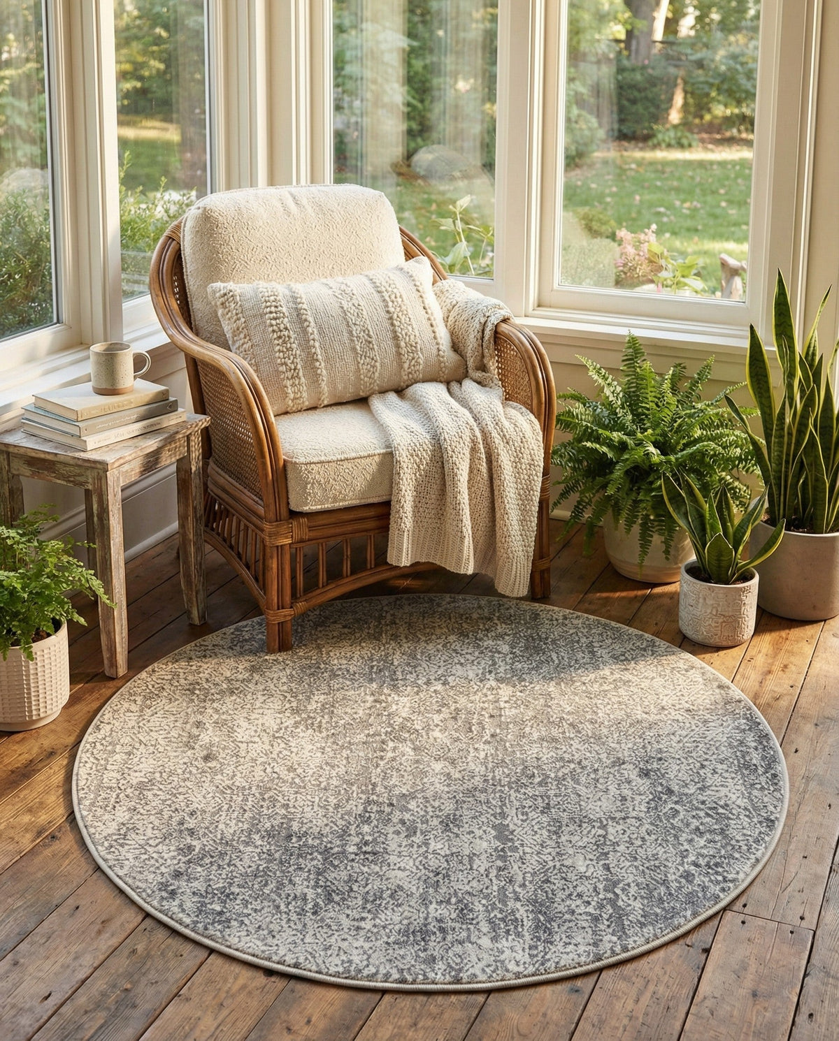 Bloomsbury Elegance Collection Area Rug -  Pimlico Round Gray  lifestyle 128
