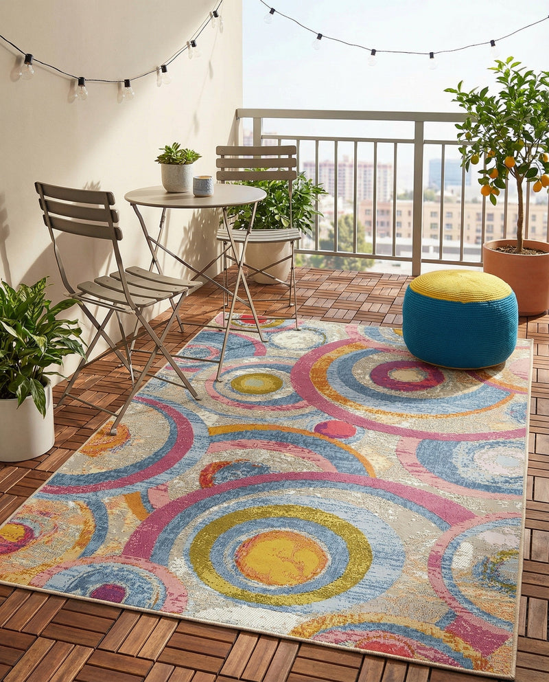 Urban Terrace Collection Area Rug -  Plaza Rectangle Multi  lifestyle 5