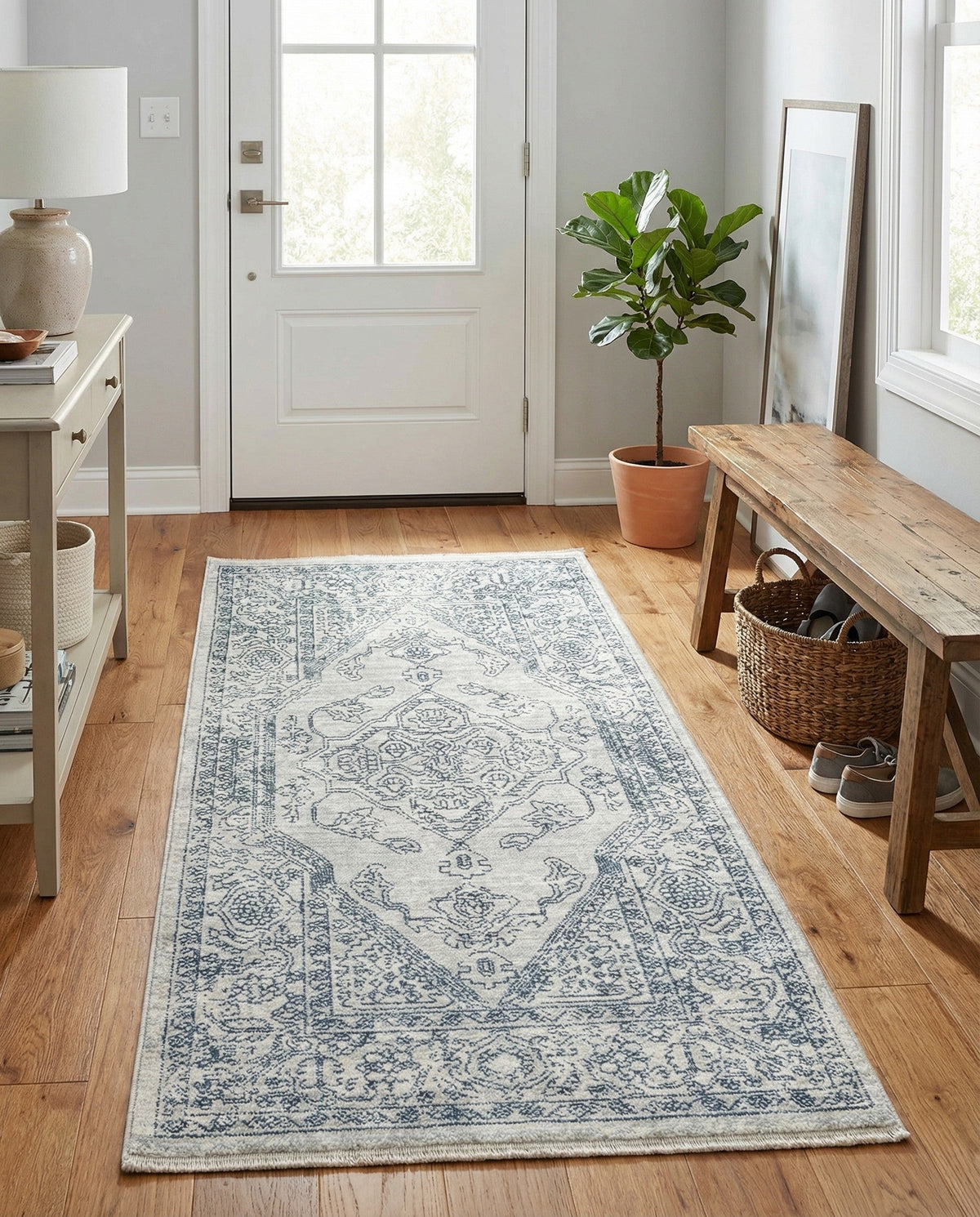 Coastal Haven Collection Area Rug -  Marina Runner Gray  lifestyle 202