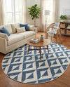 Urban Oasis Rugs Collection Area Rug -  Highrise (Blue) Oval Blue  lifestyle 46