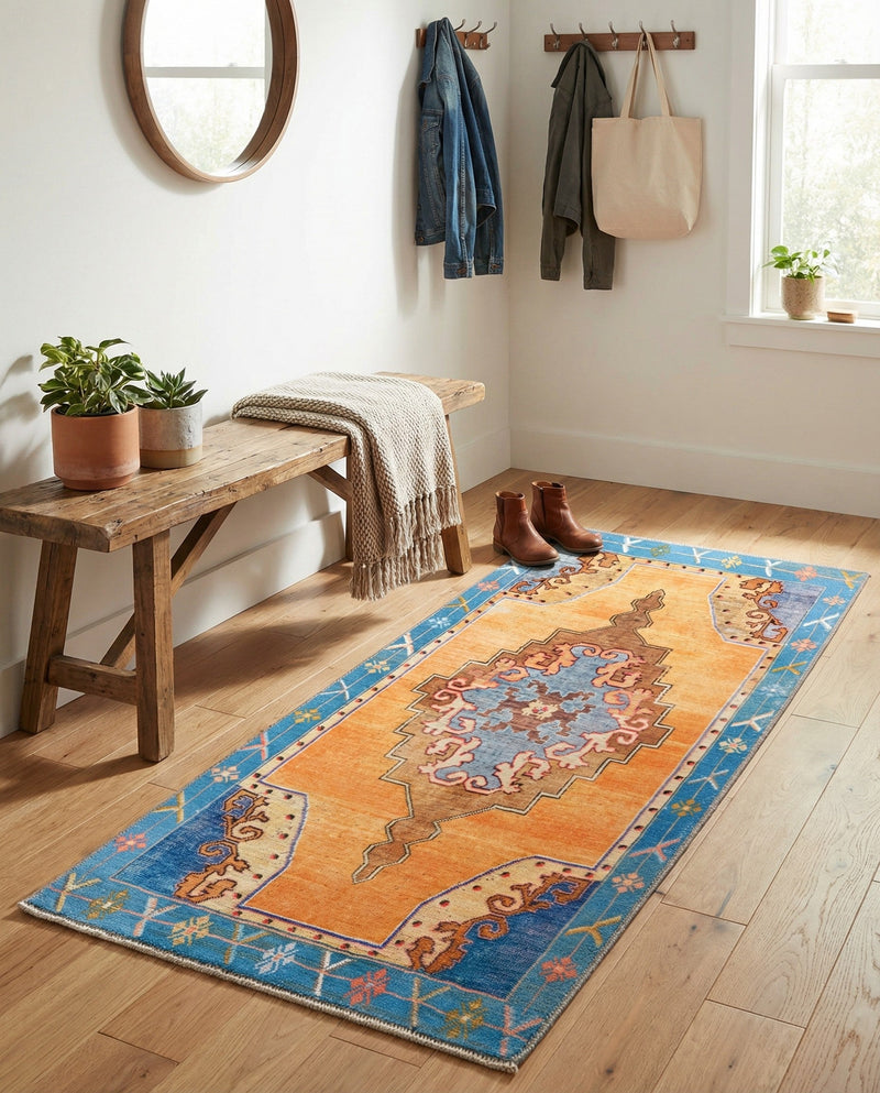 Heritage Elegance Collection Area Rug -  Winterthur (Orange) Runner Orange  lifestyle 27