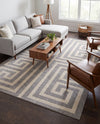 Aegean Labyrinth Collection Area Rug -  Mykonos Rectangle Gray  lifestyle 49